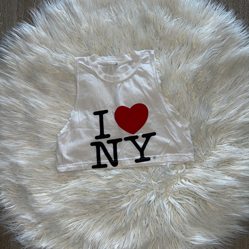 White 'I ❤️ NY' Crop Top